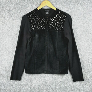 Vintage Escapade Womens Studded‎ Grunge Moto Suede Jacket Size M Rocker Edgy Y2K